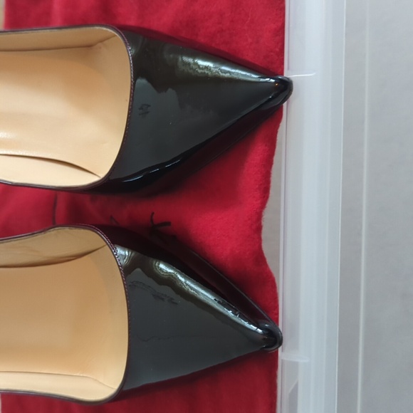 CHRISTIAN LOUBOUTIN Pumps Décolleté Black Red Ombre Heels Size 37 - Picture 5 of 9